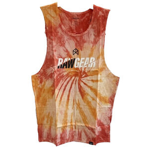 Raw Gear Men's Tank Top XL Tie Dye By Bradley Martyn 🔥NEW🔥Red Orange Yellow